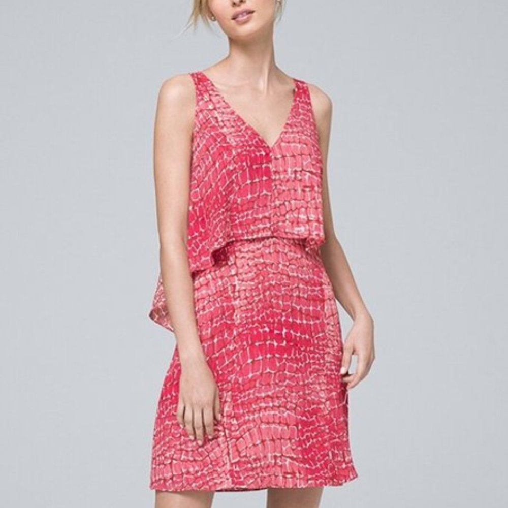 NWOT Snake Angle-Tiered Sleeveless Shift Dress
